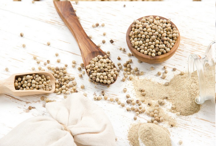 White Pepper in a spoon
